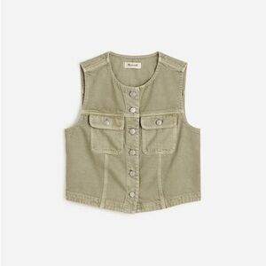 Madewell Green Button-Up Vest